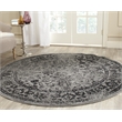 Bowery Hill Oriental Polypropylene Gray Finish Area Rug - Round 4'
