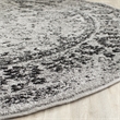 Bowery Hill Oriental Polypropylene Gray Finish Area Rug - Round 4'