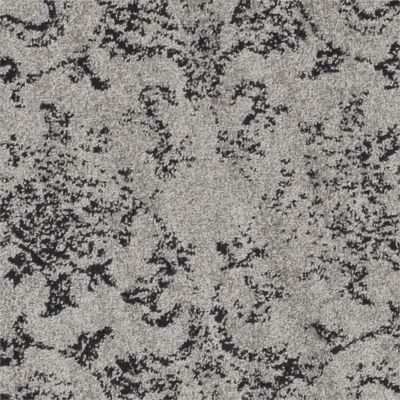 Bowery Hill Oriental Polypropylene Gray Finish Area Rug - Round 4'