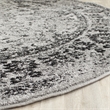Bowery Hill Oriental Polypropylene Gray Finish Area Rug - Round 4'