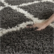 Bowery Hill Contemporary Polypropylene Dark Gray Shag Rug - 8' x 10'