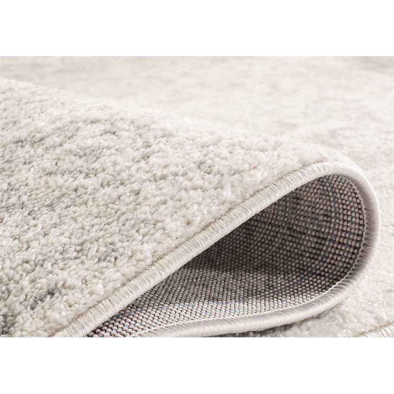 Bowery Hill Contemporary 10' X 14' Power Loomed Rug in Ivory and Silver