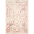 Bowery Hill Contemporary 4' X 6' Power Loomed Rug in Ivory and Rose