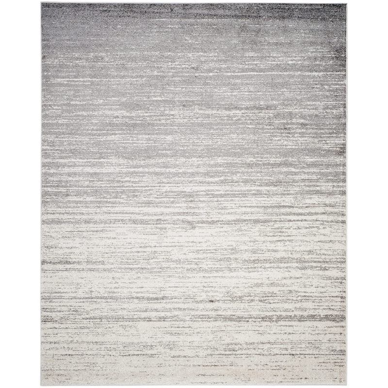 Bowery Hill Contemporary 10' X 14' Power Loomed Rug in Ivory and Silver
