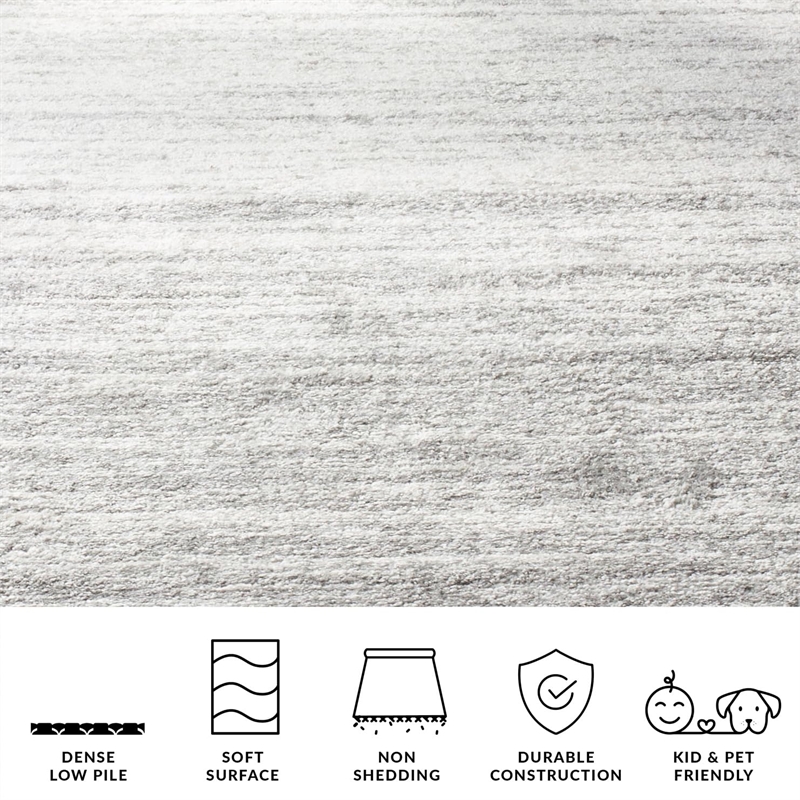 Bowery Hill Contemporary 10' X 14' Power Loomed Rug in Ivory and Silver