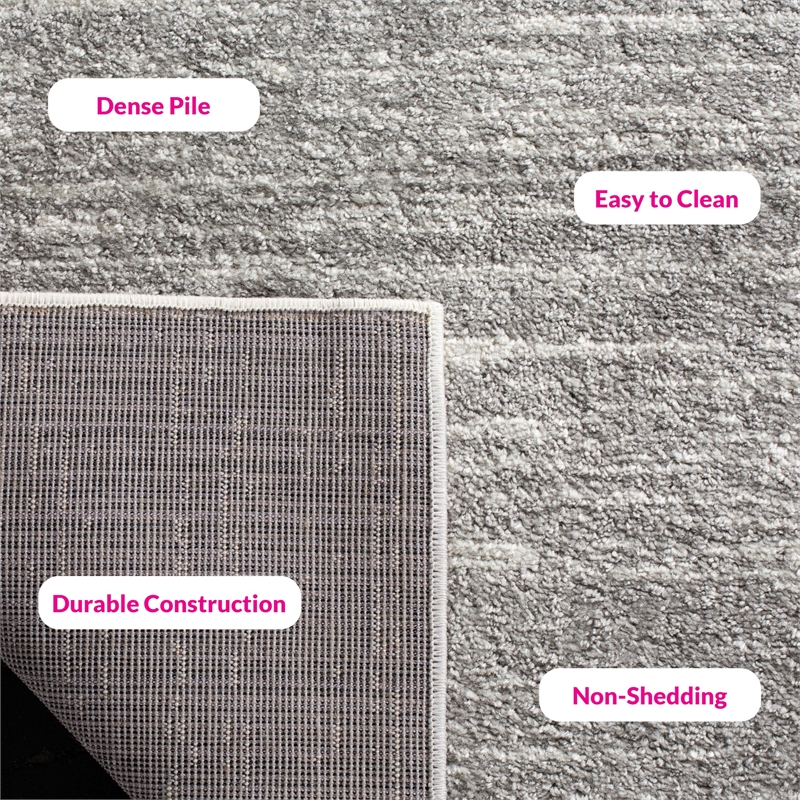 Bowery Hill Contemporary 10' X 14' Power Loomed Rug in Ivory and Silver