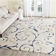 Bowery Hill Contemporary 8' X 10' Power Loomed Rug in Cream and Blue