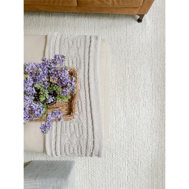 Bowery Hill Contemporary Wood 5' X 8' Hand Tufted Rug in Ivory
