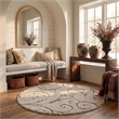 Bowery Hill Contemporary 8' X 8' Round Rug in Cream and Beige