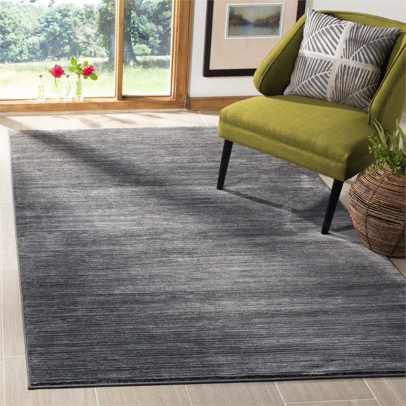 Bowery Hill Modern / Contemporary Fabric 6' x 9' Rug in Gray