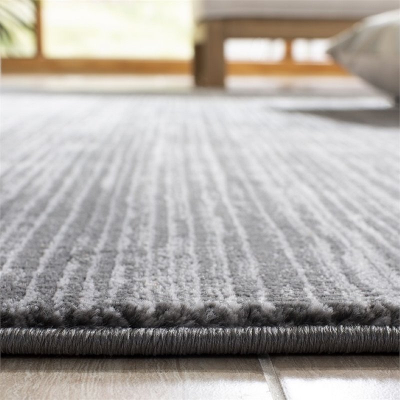 Bowery Hill Modern / Contemporary Fabric 6' x 9' Rug in Gray