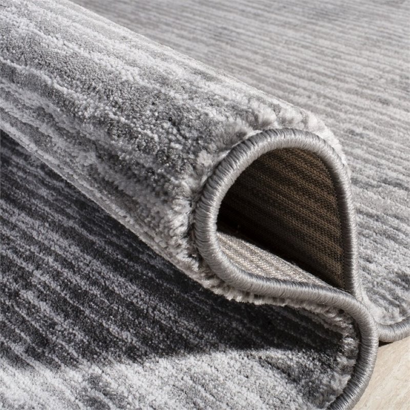 Bowery Hill Modern / Contemporary Fabric 6' x 9' Rug in Gray