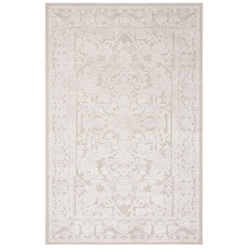Bowery Hill Contemporary Fabric 8' x 10' Rug in Cream and Ivory
