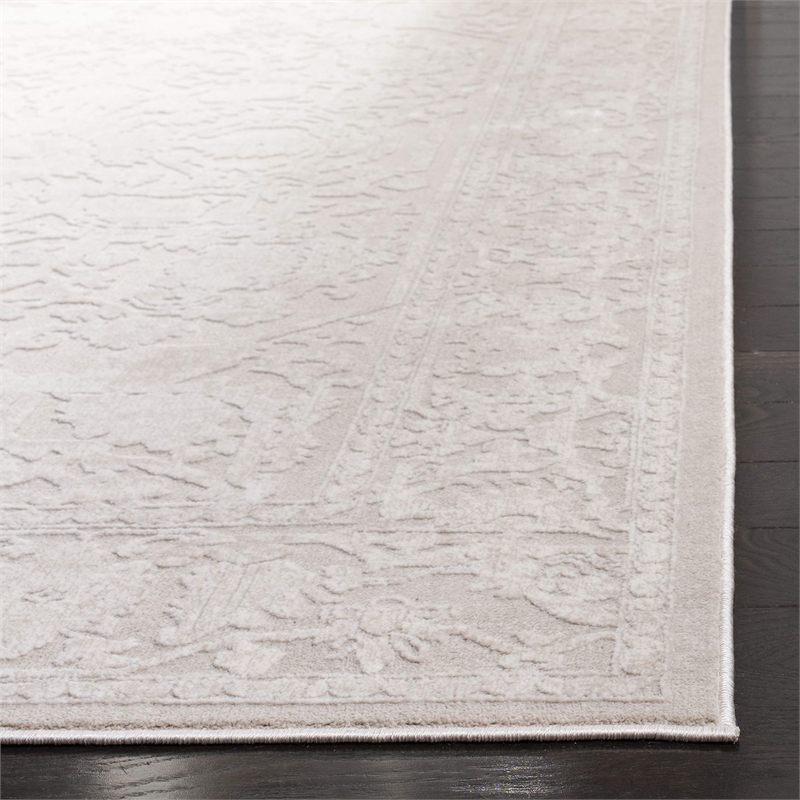Bowery Hill Contemporary Fabric 8' x 10' Rug in Cream and Ivory