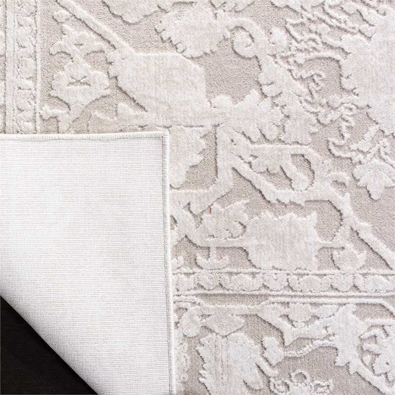 Bowery Hill Contemporary Fabric 8' x 10' Rug in Cream and Ivory