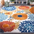 Bowery Hill Contemporary Fabric 4' x 6' Rug in Creme and Red