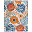 Bowery Hill Contemporary Fabric 8' x 10' Rug in Creme and Red