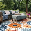 Bowery Hill Contemporary Fabric 8' x 10' Rug in Creme and Red