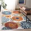 Bowery Hill Contemporary Fabric 9' x 12' Rug in Creme and Red