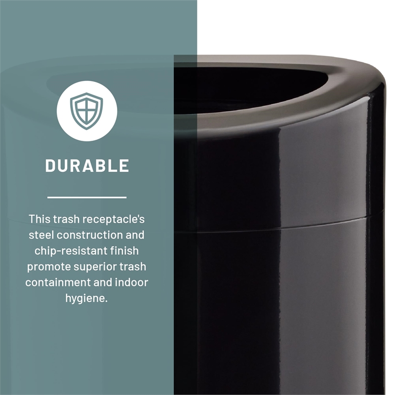 Bowery Hill Contemporary Plastic Open Top Receptacle in Black