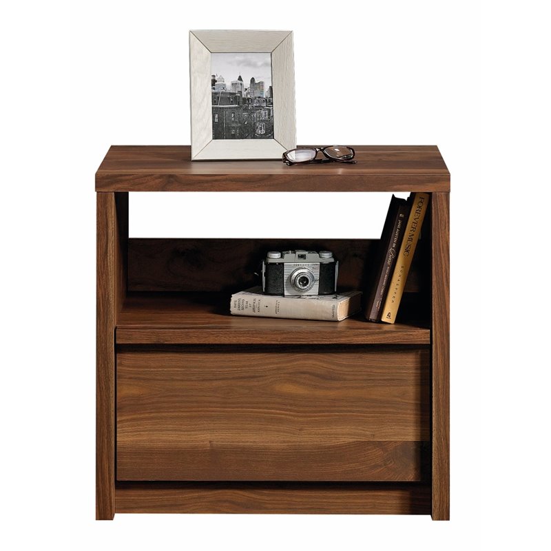 Bowery Hill Mid-Century Engineered Wood Nightstand in Grand Walnut