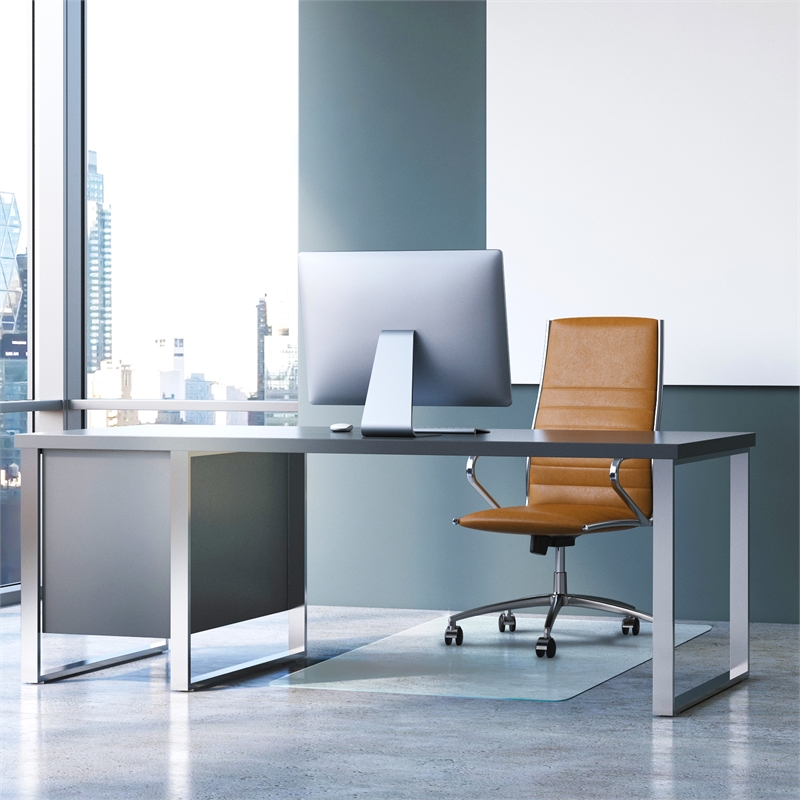 Bowery Hill Heavy Duty Glass Chair Mat for Hard Floors & Carpets - 36