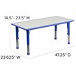 Bowery Hill Plastic Activity Table Set with 4 School Stacking Chairs in Blue