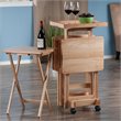 Bowery Hill 6-Piece Transitional Solid Wood Snack Table Set in Natural