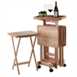 Bowery Hill 6-Piece Transitional Solid Wood Snack Table Set in Natural
