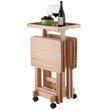 Bowery Hill 6-Piece Transitional Solid Wood Snack Table Set in Natural