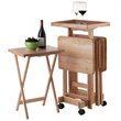 Bowery Hill 6-Piece Transitional Solid Wood Snack Table Set in Natural