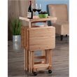 Bowery Hill 6-Piece Transitional Solid Wood Snack Table Set in Natural