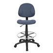 Bowery Hill Contoured Comfort Rolling Fabric Drafting Stool in Blue