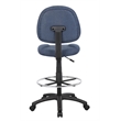 Bowery Hill Contoured Comfort Rolling Fabric Drafting Stool in Blue