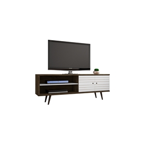 Bowery Hill Wood TV Stand for TVs up to 60&quot in Rustic Brown/White