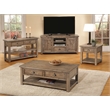 Bowery Hill Contemporary Solid Wood 2 Drawer Coffee Table Natural Brown