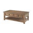 Bowery Hill Contemporary Solid Wood 2 Drawer Coffee Table Natural Brown
