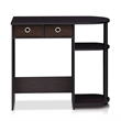 Bowery Hill Wood Home Laptop Notebook Computer Desk in Dark Walnut