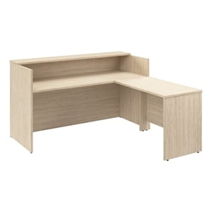 Bowery Hill 72W x 72D L Shaped Reception Desk in Natural Elm - Engineered Wood