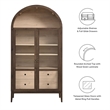 Bowery Hill Contemporary Storage Display Cabinet in Walnut Light Oak