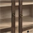 Bowery Hill Contemporary Storage Display Cabinet in Walnut Light Oak