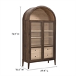 Bowery Hill Contemporary Storage Display Cabinet in Walnut Light Oak