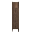 Bowery Hill Contemporary Storage Display Cabinet in Walnut Light Oak
