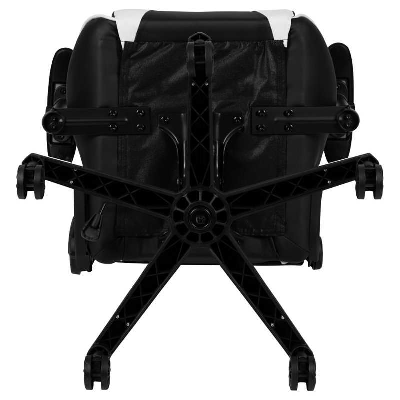 Bowery Hill Leather Racing Swivel Reclining Gaming Chair in Black and White