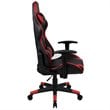 Bowery Hill Leather Racing Swivel Reclining Gaming Chair in Black and Red