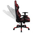 Bowery Hill Leather Racing Swivel Reclining Gaming Chair in Black and Red
