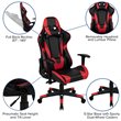 Bowery Hill Leather Racing Swivel Reclining Gaming Chair in Black and Red