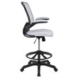 Bowery Hill Contemporary Metal Mesh Drafting Stool in White Finish