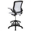 Bowery Hill Contemporary Metal Mesh Drafting Stool in White Finish