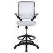 Bowery Hill Contemporary Metal Mesh Drafting Stool in White Finish
